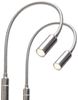 kalb Bettleuchte 3W LED Leseleuchte Nachttischlampe Bettlampe Leselampe dimmbar, 2er Set chrom, warmweiß Bild 2