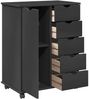vidaXL Rollschrank Mit Rad Grau 63,5 x 39 x 79 cm Massivholz Kiefer 42028362 Bild 4