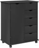 vidaXL Rollschrank Mit Rad Grau 63,5 x 39 x 79 cm Massivholz Kiefer 42028362 Bild 2