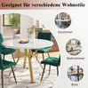 Esstisch Ø 100x75 cm mit Marmoroptik – runder Tisch aus MDF und Stahl in Weiß/Gold Bild 4