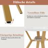 Esstisch Ø 100x75 cm mit Marmoroptik – runder Tisch aus MDF und Stahl in Weiß/Gold Bild 3