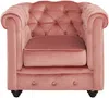Vente-unique - CHESTERFIELD Sessel SamtStoff Puderrosa - B 78 cm x H 72 cm x L 82 cm Bild 5