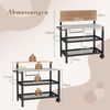 Grillwagen mit Aufklappbarem Tisch & Haken & Handtuchhalter & Müllbeutelhalter Grilltisch Bild 2