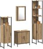 vidaXL Badezimmermöbel-Set mit Regal mit Tür 4 pcs Braun Holzwerkstoff 3334434 Bild 3
