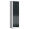 ClassiX Garderobenschrank, 2 Abteile, 1800 x 500 x 500 mm, lichtgrau/anthrazit Bild 2