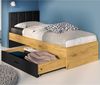 Bett 90x200cm mit Bettschublade, schwarz mit Eiche, CASPER-131 Bild 5