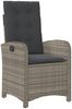 vidaXL 3-tlg. Garten-Essgruppe mit Kissen Grau Poly Rattan 3212350 Bild 4