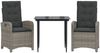 vidaXL 3-tlg. Garten-Essgruppe mit Kissen Grau Poly Rattan 3212350 Bild 2