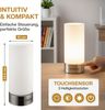 monzana 'Lumo' Nachttischlampe, 2er Set, LED, Touch, Dimmbar, Metall/Glas Weiß, Ø 24,5 x 10 cm Bild 5