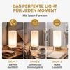 monzana 'Lumo' Nachttischlampe, 2er Set, LED, Touch, Dimmbar, Metall/Glas Weiß, Ø 24,5 x 10 cm Bild 3