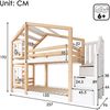 Etagenbett 90×200 cm aus massivem Kiefernholz und MDF mit integriertem Stauraum, natur-weiß Bild 4