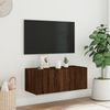 vidaXL TV-Wandschrank mit LED-Leuchten Braun Eichen-Optik 80x35x31 cm 837293 Bild 4
