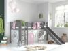 Kinderbett mit Rutsche Karolina Massivholz Grau Textilset Burg 3 Bild 2