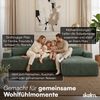 skølm 'Freki' Cloud Sofa 3 Sitzer mit Hocker, Vollschaumcouch mit Federkern und Vakuum-Kompression, kein Aufbau erforderlich, mit 3 Kissen, Cord dunkelgrün Bild 4