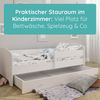Kinderbett 160x80 cm mit Matratze und Schublade, Rausfallschutz & Lattenrost in weiß Skandi Bild 4