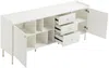 Vente-unique - LUNAOR Sideboard Holz, Platte Weiß - B 40 cm x H 80 cm x L 185 cm Bild 4
