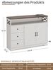FiveWillowise Stauraumschrank mit Schubladen, 120 x 35 x 95 cm, Cremeweiß in Holzoptik (1-St) Breite: 120 cm. Tiefe: 35 cm. Höhe: 95 cm Bild 2