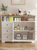 FiveWillowise Stauraumschrank mit Schubladen, 120 x 35 x 95 cm, Cremeweiß in Holzoptik (1-St) Breite: 120 cm. Tiefe: 35 cm. Höhe: 95 cm Bild 3