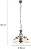 LED Pendelleuchte 5-flammig in Rostoptik mit Glasschirmen, Ø 60cm Bild 4