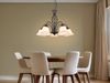 LED Pendelleuchte 5-flammig in Rostoptik mit Glasschirmen, Ø 60cm Bild 5