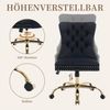 SeedWave Bürostuhl Samt-Schminkstuhl mit gesteppter Rückenlehne und Nagelkopfverzierung, Vintage Britischer, höhenverstellbar, schwenk- & rollbar, bis 150 kg Bild 3