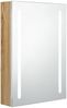 vidaXL LED-Bad-Spiegelschrank Weiß und Eiche-Optik 50 x 13 x 70 cm, Mit Beleuchtung [326500] Bild 2