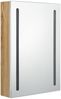 vidaXL LED-Bad-Spiegelschrank Weiß und Eiche-Optik 50 x 13 x 70 cm, Mit Beleuchtung [326500] Bild 3
