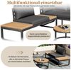 Celya Gartenlounge-Set Gartenlounges Balkon, Gartenmöbel Set 4 Personen, verstellbaren, (verzinkter Eisenrahmen, bequeme Gartenmöbel, graue Sitzpolster und Kissen inklusive, mit verstellbaren Beinen), Gartenmöbel-Set (4-5 Sitzplätze), 2 stapelbare Couc... Bild 4