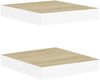 vidaXL Schweberegale 2 Stk. Eichen-Optik und Weiß 23x23,5x3,8 cm MDF 326568 Bild 2