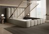 Goldstoff Polsterbett mit Bettkasten - LOFT inkl. Lattenrost und hohem Kopfteil (140x200 160x200 180x200 200x200 cm - mit gepolstertem Kopfteil, Doppelbett - Designerbett - Wolkenbett), Erhältlich in 4 Größen Bild 2