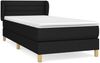 Einzelbett, Polsterbett mit Matratze Stoff Schwarz 100x200 cm Bild 2