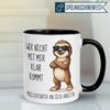 Momentals Tasse Faultier – „Wer nicht mit mir klar kommt“ – lustiger Geschenk Becher, Gratis Versand · Links-&Rechtshänder · Spülmaschinenfest Bild 2