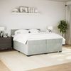 vidaXL Boxspringbett mit Matratze Hellgrau 200x200 cm Samt 3286396 Bild 3