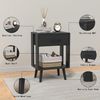 OYRREU Nachttisch 2er Set 40x30x60,3cm Schwarz kompakt und stabil Bild 4