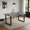 Flieks Esstisch ausziehbarer Tisch in 3 Größen (Länge 140-180-220/T80/H75 cm, 1-St, 1 Tisch), erweiterbar Küchentisch rechteckig Schreibtisch im Industriestil Grau Bild 2