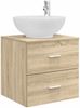 vidaXL Badezimmermöbel-Set 4 pcs Sonoma-Eiche Ingenieurholz und Glas 3406977 Bild 5