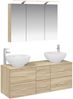 vidaXL Badezimmermöbel-Set 4 pcs Sonoma-Eiche Ingenieurholz und Glas 3406977 Bild 2
