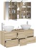 vidaXL Badezimmermöbel-Set 4 pcs Sonoma-Eiche Ingenieurholz und Glas 3406977 Bild 3