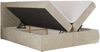 Boxspringbett AVERTA 140 x 200 cm mit Bettkasten und Topper, Doppelbett mit Bonnell-Federkernmatratze, gepolstertem Kopfteil, Stauraum, modernes Schlafzimmer Bett - Beige Schenille glatt - H4 Bild 5