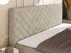 Boxspringbett AVERTA 140 x 200 cm mit Bettkasten und Topper, Doppelbett mit Bonnell-Federkernmatratze, gepolstertem Kopfteil, Stauraum, modernes Schlafzimmer Bett - Beige Schenille glatt - H4 Bild 4