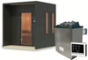Karibu Sauna Arcadia mit 9 Kw Ofen in zwei Farben erhältlich schwarz Bild 2