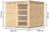 Karibu Gartenhaus 19mm Qubic 1 Gartenhaus 246x246 cm naturbelassen Bild 2