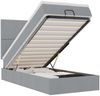 vidaXL Ottoman-Bett mit Matratze & LEDs Hellgrau 100x200 cm Stoff 3313899 Bild 2