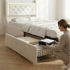 Furnishings Home Polsterbett LED Doppelbett Stauraumbett mit Kopfteil und 4 Schubladen (Samtmaterial Polsterbett mit RGB Beleuchtung), mit Lattenrost und Ladefunktion, mit Komforthöhe, Leises Design Bett Bild 3