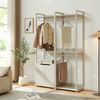 Standgarderobe Jässaatka mit 3 Ablagen 200x61x40 cm Grau [en. casa] Bild 3