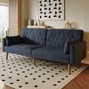 Schlafsofa mit Sitzfläche 180x75x82 cm, Samt schwarz, 3‑stufig verstellbare Rückenlehnen, 5‑fach verstellbare Armlehnen Bild 2