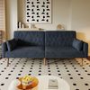 Schlafsofa mit Sitzfläche 180x75x82 cm, Samt schwarz, 3‑stufig verstellbare Rückenlehnen, 5‑fach verstellbare Armlehnen Bild 3