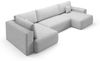 Wohnlandschaft mit Schlaffunktion ARONA XL Stoff Centaur Dunkelgrau Ottomane Rechts Bild 5