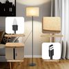 ZMH Stehlampe Wohnzimmer Vintage Stehleuchte: LED Dimmbar Standleuchte 136cm Standlampe Beige Lampenschirm 3000K-6500K Wohnzimmerlampe Seilzugschalter Retro Stoff Leselampe für Schlafzimmer Büro Bild 4