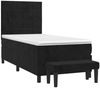vidaXL Boxspringbett mit Matratze Schwarz 100x200 cm Samt 3137829 Bild 3